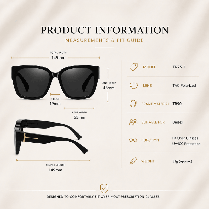 Riviera Fit-Over Sunglasses by Jenavenue